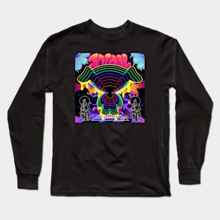 Dope Sprial of cool dog silihauttes rainbow illustration Long Sleeve T-Shirt